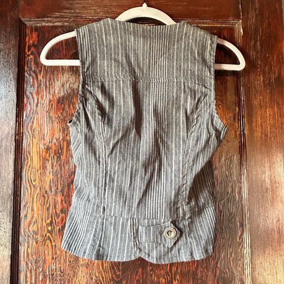 Kill City Vintage Pinstripe Vest Heavy Hook Eye Closure Small - Picture 6 of 6